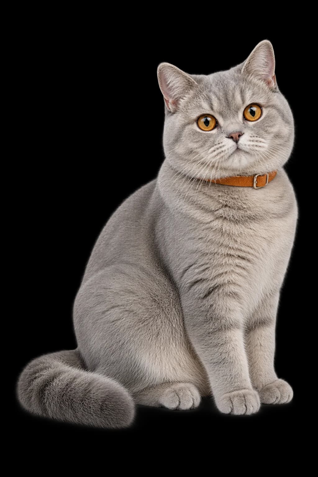 Milo, a silver cat, beside example records
